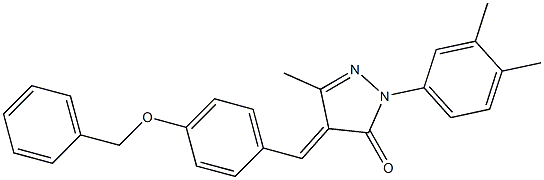 4-[4-(benzyloxy)benzylidene]-2-(3,4-dimethylphenyl)-5-methyl-2,4-dihydro-3H-pyrazol-3-one Struktur