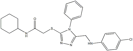 2-({5-[(4-chloroanilino)methyl]-4-phenyl-4H-1,2,4-triazol-3-yl}sulfanyl)-N-cyclohexylacetamide Struktur