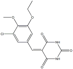 5-(3-chloro-5-ethoxy-4-methoxybenzylidene)-2,4,6(1H,3H,5H)-pyrimidinetrione Struktur