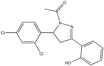 2-[1-acetyl-5-(2,4-dichlorophenyl)-4,5-dihydro-1H-pyrazol-3-yl]phenol Struktur