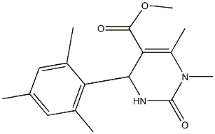 methyl 4-mesityl-1,6-dimethyl-2-oxo-1,2,3,4-tetrahydro-5-pyrimidinecarboxylate Struktur