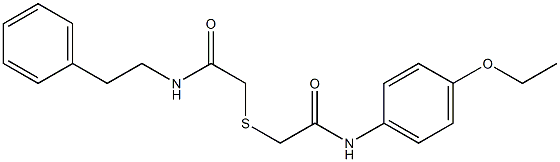 2-{[2-(4-ethoxyanilino)-2-oxoethyl]sulfanyl}-N-(2-phenylethyl)acetamide Struktur