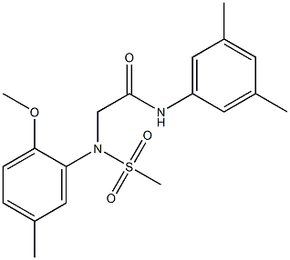 N-(3,5-dimethylphenyl)-2-[2-methoxy-5-methyl(methylsulfonyl)anilino]acetamide Struktur