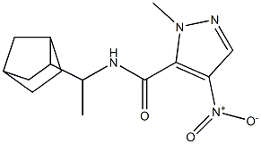 N-(1-bicyclo[2.2.1]hept-2-ylethyl)-4-nitro-1-methyl-1H-pyrazole-5-carboxamide Struktur