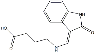 4-{[(2-oxo-1,2-dihydro-3H-indol-3-ylidene)methyl]amino}butanoic acid Struktur