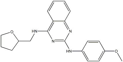 N-[2-(4-methoxyanilino)-4-quinazolinyl]-N-(tetrahydro-2-furanylmethyl)amine Struktur