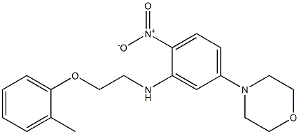 4-(4-nitro-3-{[2-(2-methylphenoxy)ethyl]amino}phenyl)morpholine Struktur