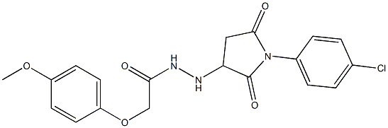 N'-[1-(4-chlorophenyl)-2,5-dioxopyrrolidin-3-yl]-2-{[4-(methyloxy)phenyl]oxy}acetohydrazide Struktur