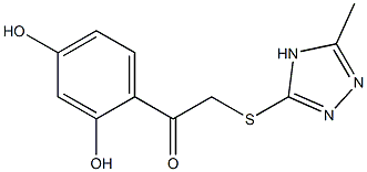 1-(2,4-dihydroxyphenyl)-2-[(5-methyl-4H-1,2,4-triazol-3-yl)sulfanyl]ethanone Struktur