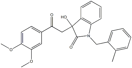 3-[2-(3,4-dimethoxyphenyl)-2-oxoethyl]-3-hydroxy-1-(2-methylbenzyl)-1,3-dihydro-2H-indol-2-one Struktur