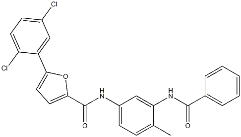 N-[3-(benzoylamino)-4-methylphenyl]-5-(2,5-dichlorophenyl)-2-furamide Struktur