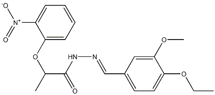 N'-(4-ethoxy-3-methoxybenzylidene)-2-{2-nitrophenoxy}propanohydrazide Struktur