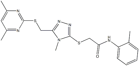 2-[(5-{[(4,6-dimethylpyrimidin-2-yl)sulfanyl]methyl}-4-methyl-4H-1,2,4-triazol-3-yl)sulfanyl]-N-(2-methylphenyl)acetamide Struktur