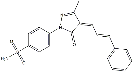 4-[3-methyl-5-oxo-4-(3-phenyl-2-propenylidene)-4,5-dihydro-1H-pyrazol-1-yl]benzenesulfonamide Struktur