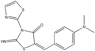 5-[4-(dimethylamino)benzylidene]-2-imino-3-(1,3-thiazol-2-yl)-1,3-thiazolidin-4-one Struktur