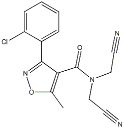 3-(2-chlorophenyl)-N,N-bis(cyanomethyl)-5-methyl-4-isoxazolecarboxamide Struktur