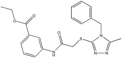 ethyl 3-({[(4-benzyl-5-methyl-4H-1,2,4-triazol-3-yl)sulfanyl]acetyl}amino)benzoate Struktur