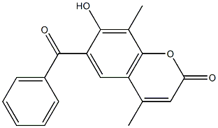 6-benzoyl-7-hydroxy-4,8-dimethyl-2H-chromen-2-one Struktur