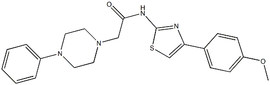 N-[4-(4-methoxyphenyl)-1,3-thiazol-2-yl]-2-(4-phenyl-1-piperazinyl)acetamide Struktur