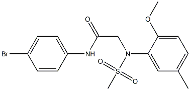 N-(4-bromophenyl)-2-[2-methoxy-5-methyl(methylsulfonyl)anilino]acetamide Struktur