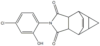 4-(4-chloro-2-hydroxyphenyl)-4-azatetracyclo[5.3.2.0~2,6~.0~8,10~]dodec-11-ene-3,5-dione Struktur