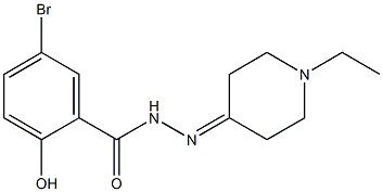 5-bromo-N'-(1-ethyl-4-piperidinylidene)-2-hydroxybenzohydrazide Struktur