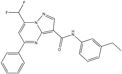 7-(difluoromethyl)-N-(3-ethylphenyl)-5-phenylpyrazolo[1,5-a]pyrimidine-3-carboxamide Struktur