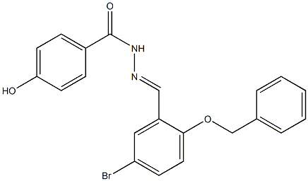 N'-[2-(benzyloxy)-5-bromobenzylidene]-4-hydroxybenzohydrazide Struktur