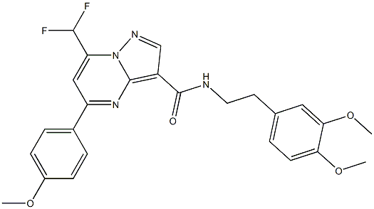 7-(difluoromethyl)-N-[2-(3,4-dimethoxyphenyl)ethyl]-5-(4-methoxyphenyl)pyrazolo[1,5-a]pyrimidine-3-carboxamide Struktur