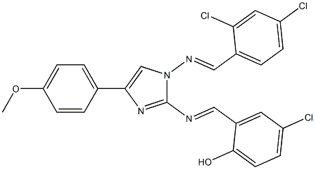 4-chloro-2-({[1-[(2,4-dichlorobenzylidene)amino]-4-(4-methoxyphenyl)-1H-imidazol-2-yl]imino}methyl)phenol Struktur