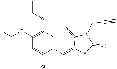 5-(2-chloro-4,5-diethoxybenzylidene)-3-(2-propynyl)-1,3-thiazolidine-2,4-dione Struktur