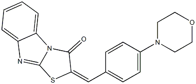 2-[4-(4-morpholinyl)benzylidene][1,3]thiazolo[3,2-a]benzimidazol-3(2H)-one Struktur