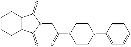 2-[2-oxo-2-(4-phenyl-1-piperazinyl)ethyl]hexahydro-1H-isoindole-1,3(2H)-dione Struktur