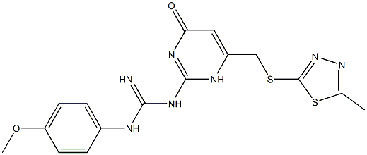 N-(4-methoxyphenyl)-N'-(6-{[(5-methyl-1,3,4-thiadiazol-2-yl)thio]methyl}-4-oxo-1,4-dihydro-2-pyrimidinyl)guanidine Struktur