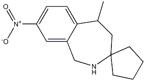 5-methyl-8-nitro-2,3,4,5-tetrahydrospiro[1H-2-benzazepine-3,1'-cyclopentane] Struktur