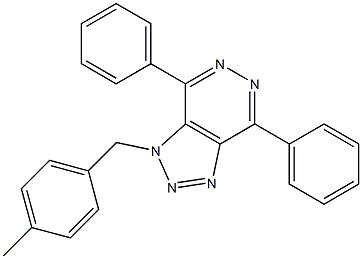 1-(4-methylbenzyl)-4,7-diphenyl-1H-[1,2,3]triazolo[4,5-d]pyridazine Struktur