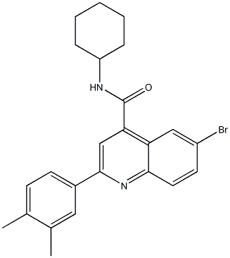 6-bromo-N-cyclohexyl-2-(3,4-dimethylphenyl)-4-quinolinecarboxamide Struktur