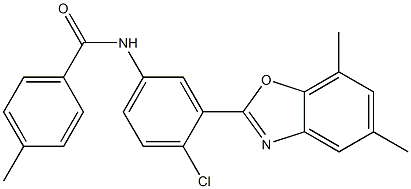 N-[4-chloro-3-(5,7-dimethyl-1,3-benzoxazol-2-yl)phenyl]-4-methylbenzamide Struktur