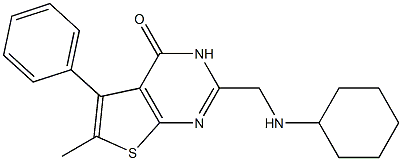 2-[(cyclohexylamino)methyl]-6-methyl-5-phenylthieno[2,3-d]pyrimidin-4(3H)-one Struktur