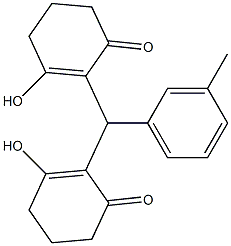 3-hydroxy-2-[(2-hydroxy-6-oxo-1-cyclohexen-1-yl)(3-methylphenyl)methyl]-2-cyclohexen-1-one Struktur