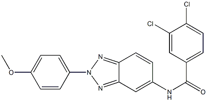 3,4-dichloro-N-[2-(4-methoxyphenyl)-2H-1,2,3-benzotriazol-5-yl]benzamide Struktur