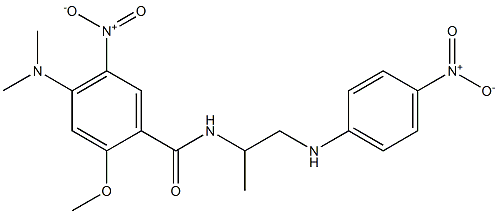 4-(dimethylamino)-5-nitro-N-(2-{4-nitroanilino}-1-methylethyl)-2-methoxybenzamide Struktur