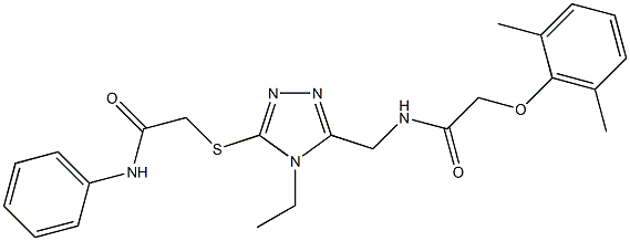 N-({5-[(2-anilino-2-oxoethyl)sulfanyl]-4-ethyl-4H-1,2,4-triazol-3-yl}methyl)-2-(2,6-dimethylphenoxy)acetamide Struktur