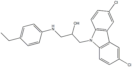 1-(3,6-dichloro-9H-carbazol-9-yl)-3-(4-ethylanilino)-2-propanol Struktur