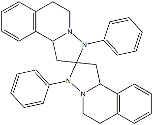 3,3'-diphenyl-2,2'-spirobi[1,2,3,5,6,10b-hexahydropyrazolo[5,1-a]isoquinoline] Struktur