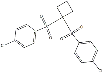 1-chloro-4-({1-[(4-chlorophenyl)sulfonyl]cyclobutyl}sulfonyl)benzene Struktur