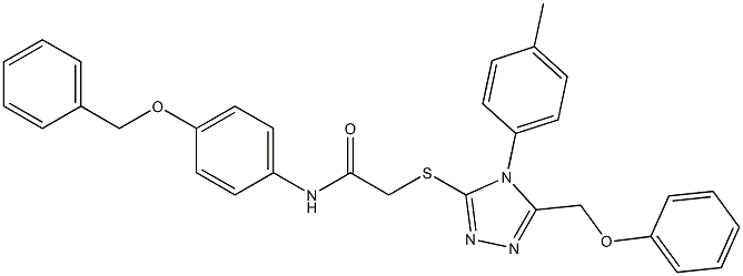 N-[4-(benzyloxy)phenyl]-2-{[4-(4-methylphenyl)-5-(phenoxymethyl)-4H-1,2,4-triazol-3-yl]sulfanyl}acetamide Struktur