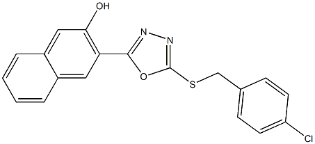 3-{5-[(4-chlorobenzyl)sulfanyl]-1,3,4-oxadiazol-2-yl}-2-naphthol Struktur