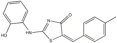 2-(2-hydroxyanilino)-5-(4-methylbenzylidene)-1,3-thiazol-4(5H)-one Struktur