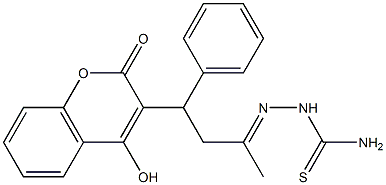 3-{3-[(aminocarbothioyl)hydrazono]-1-phenylbutyl}-4-hydroxy-2H-chromen-2-one Struktur